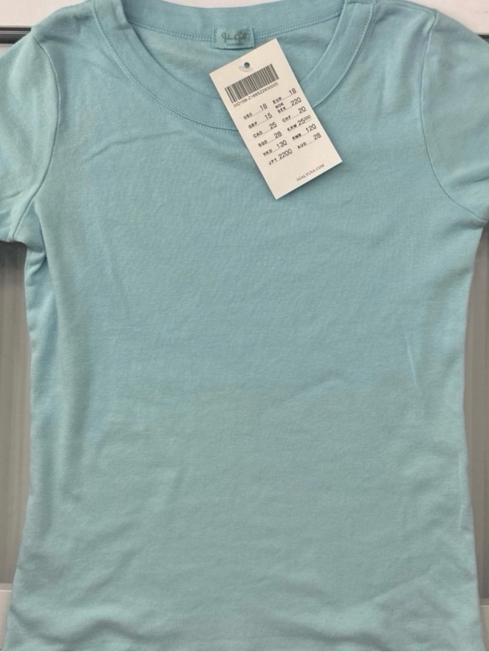 Brandy Millville Baby Blue Fitted T-Shirt With High Neck (Ready To Ship)